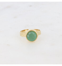 Ring gemstone rond aventurijn