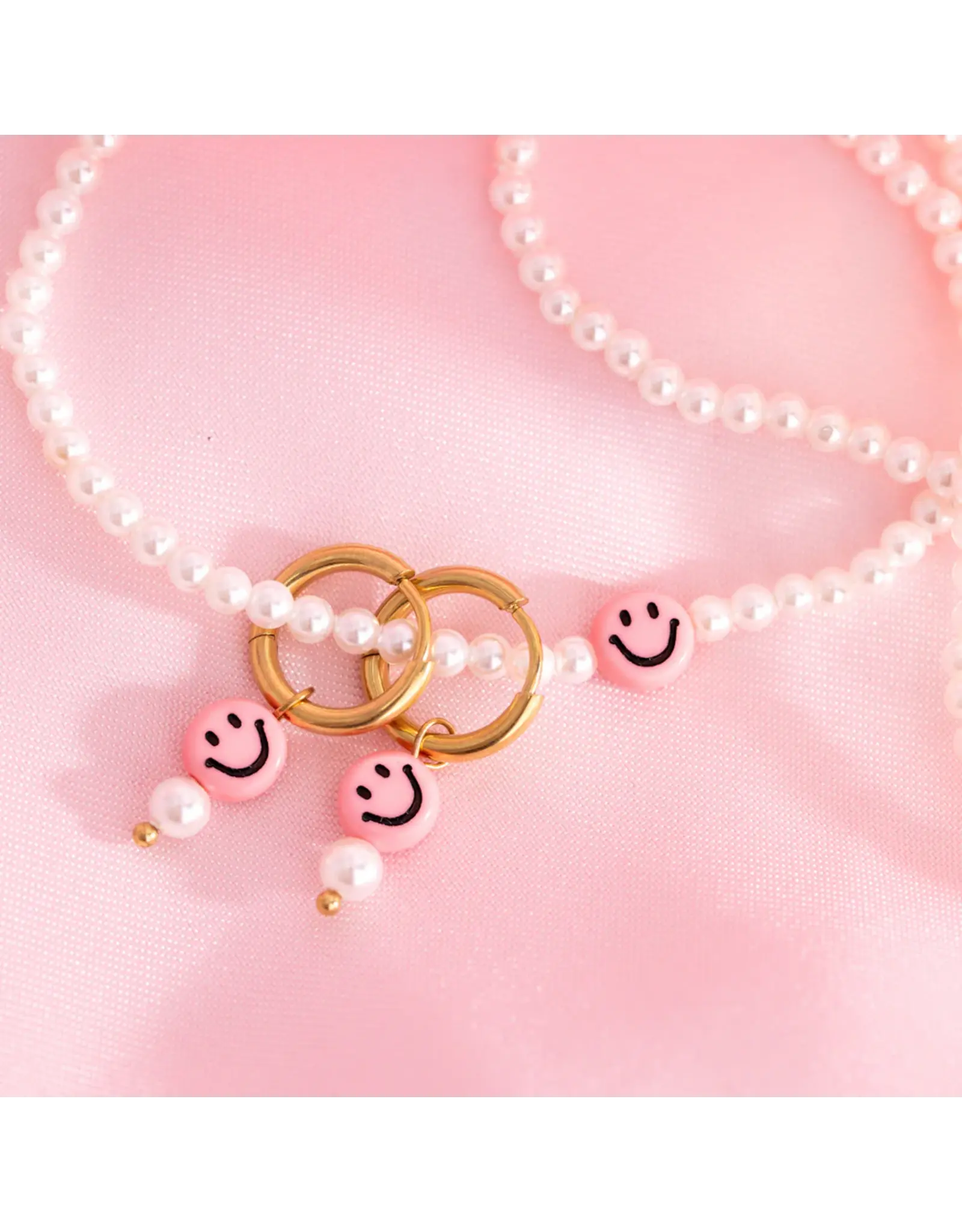 Oorringen + armband smiley