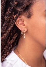 Set van 3 oorringen strass goud