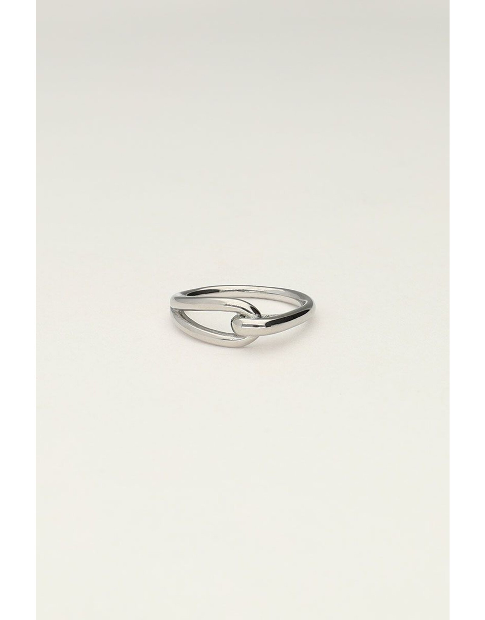 Ring gedraaid loop zilver