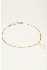 Ketting schelp pareltjes goud