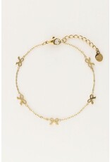 Armband strikjes goud