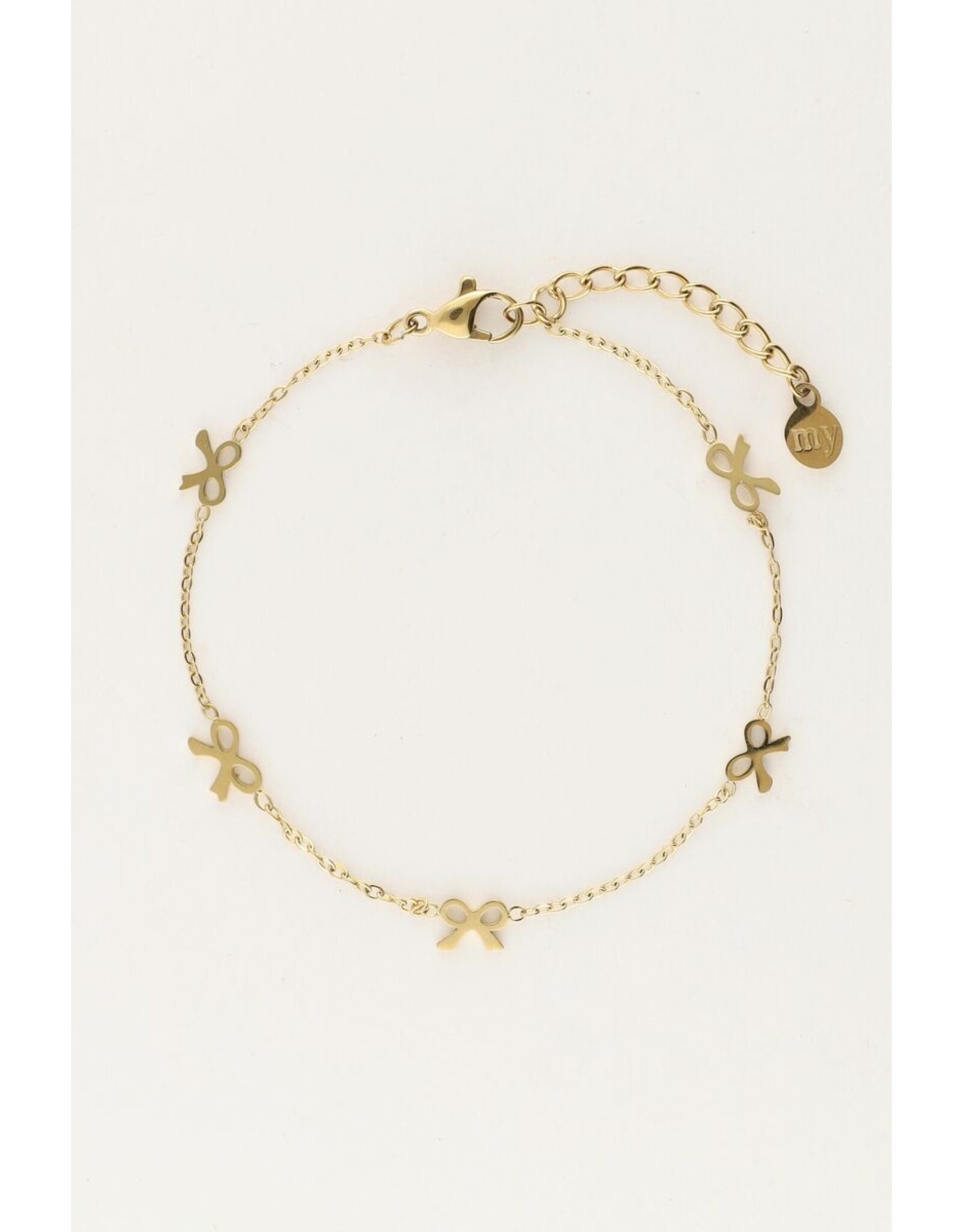 Armband strikjes goud