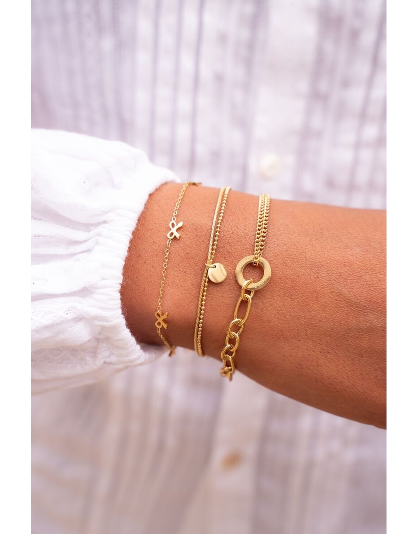 Armband strikjes goud