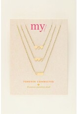 Set 3 kettingen Friendship goud