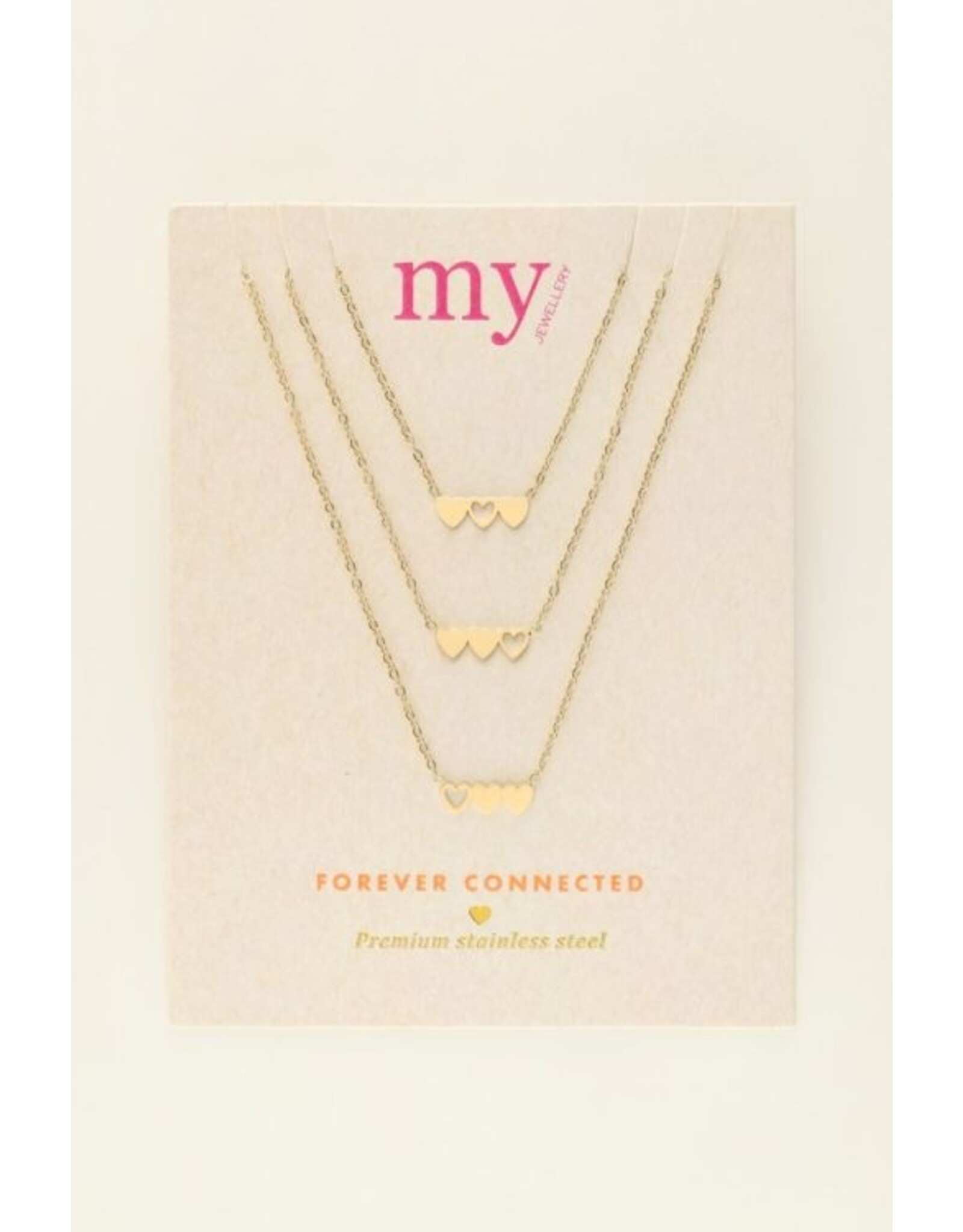 Set 3 kettingen Friendship goud