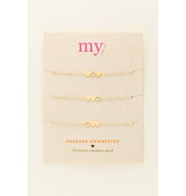 Set 3 armbanden Friendship goud