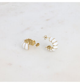 Oorbellen emaille wit