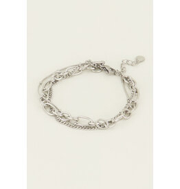 Armband driedubbel schakels zilver