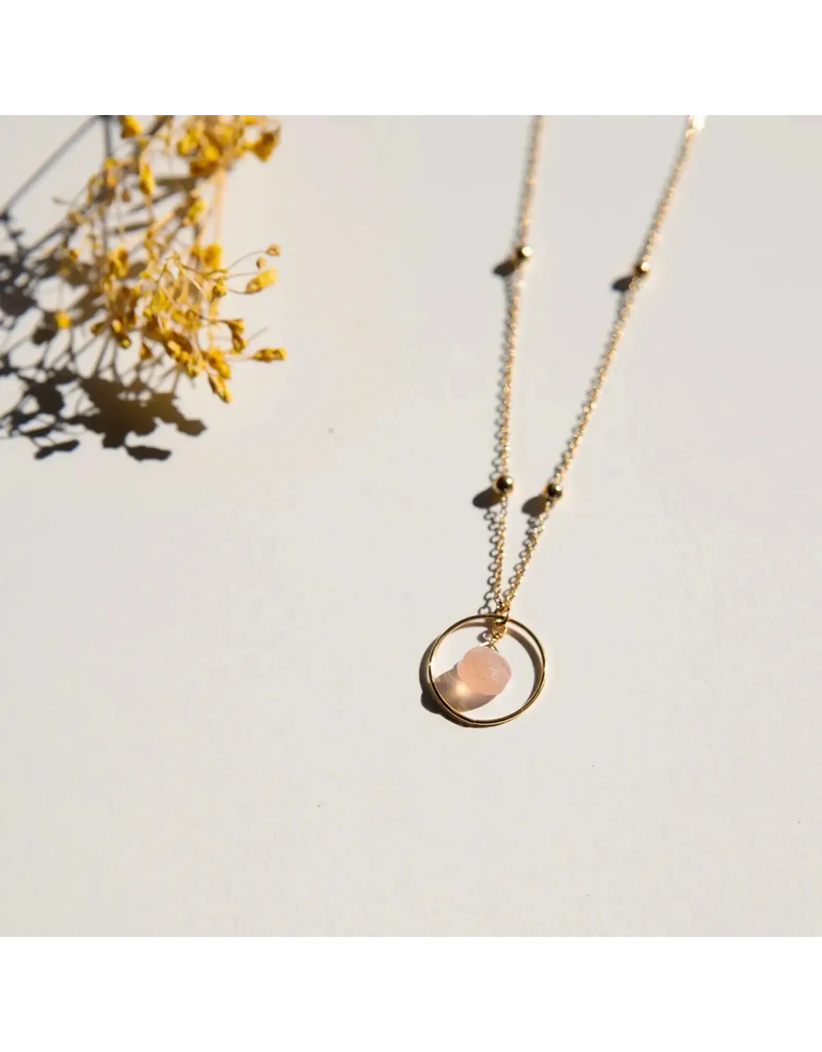 Ketting cirkel pink