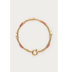 Armband driedubbel parels en kralen