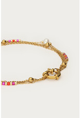 Armband driedubbel parels en kralen