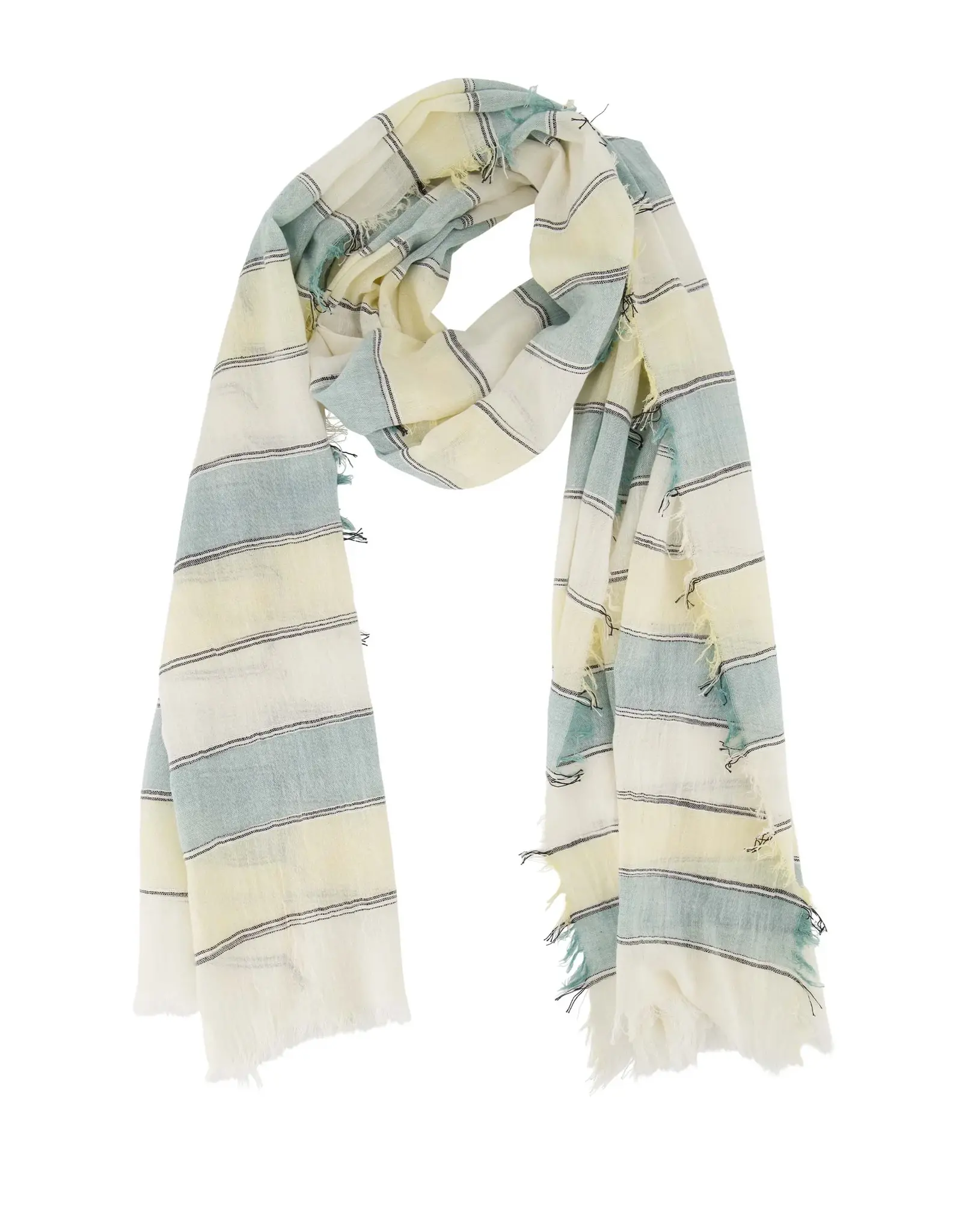 Sjaal gestreept grijsblauw