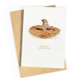 Wenskaart Geniet van je nieuw nest