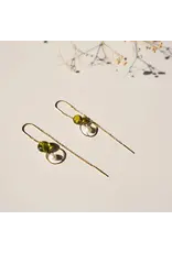 Oorhangers bottlegreen + pearl