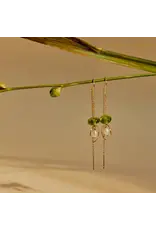 Oorhangers bottlegreen + pearl