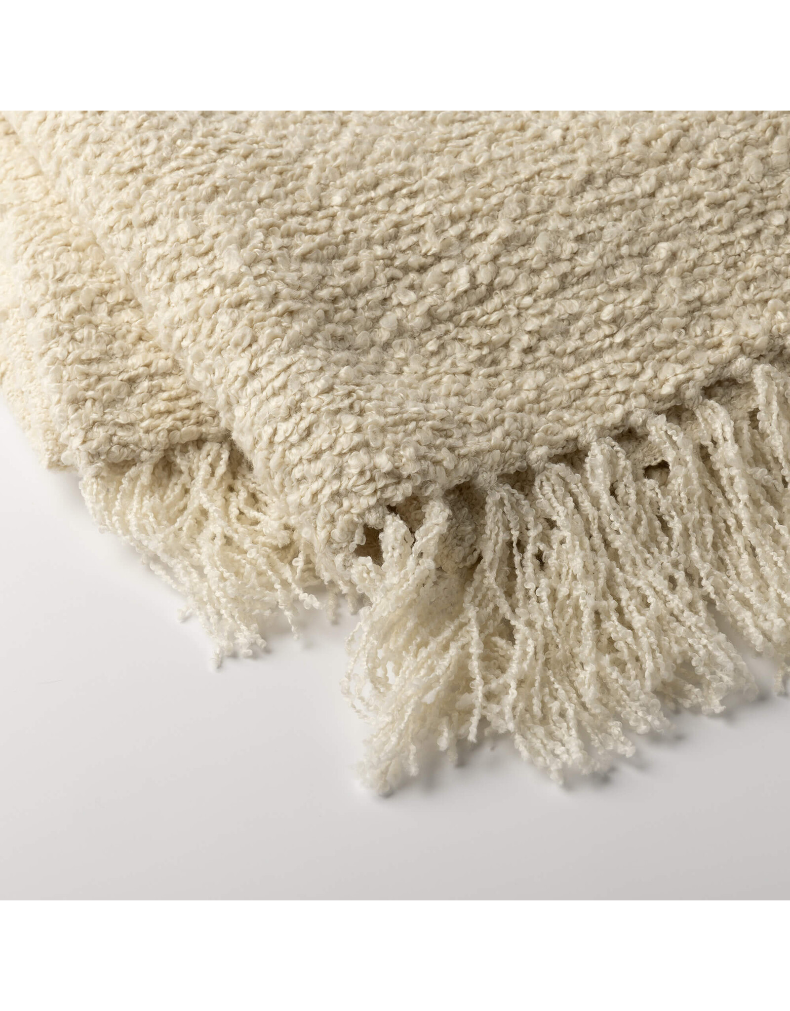 Plaid franjes stroken off-white