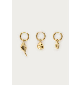 Set  3 oorringen schelpen