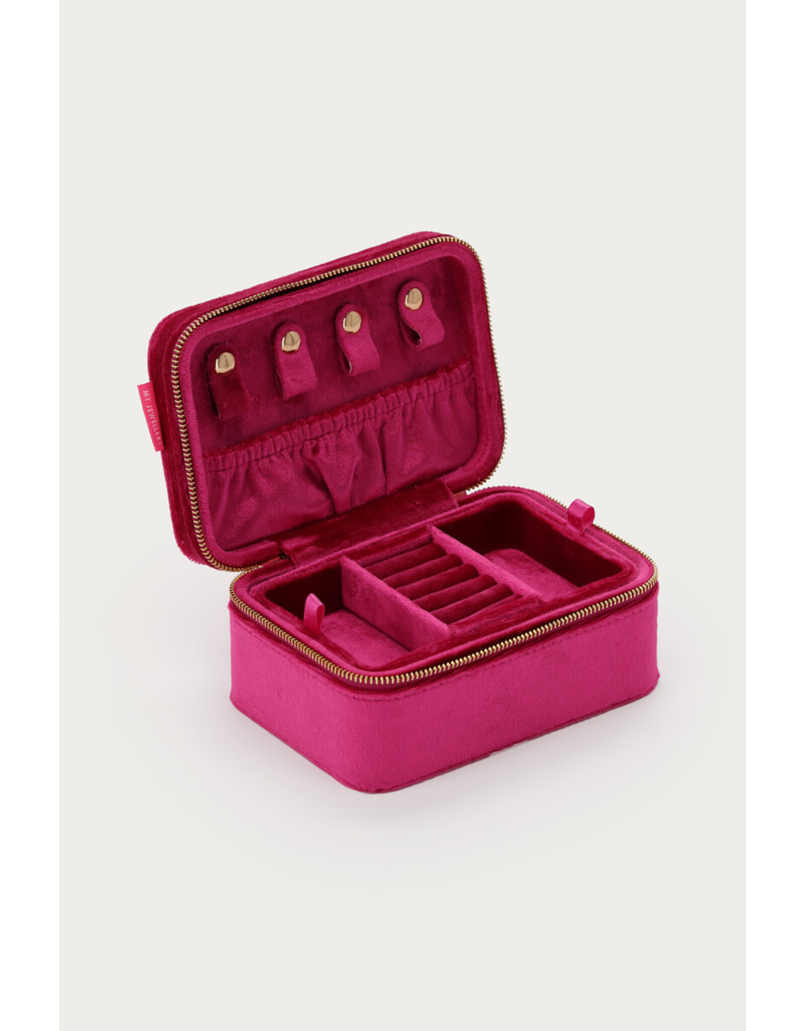Sieraden etui velvet fuchsia