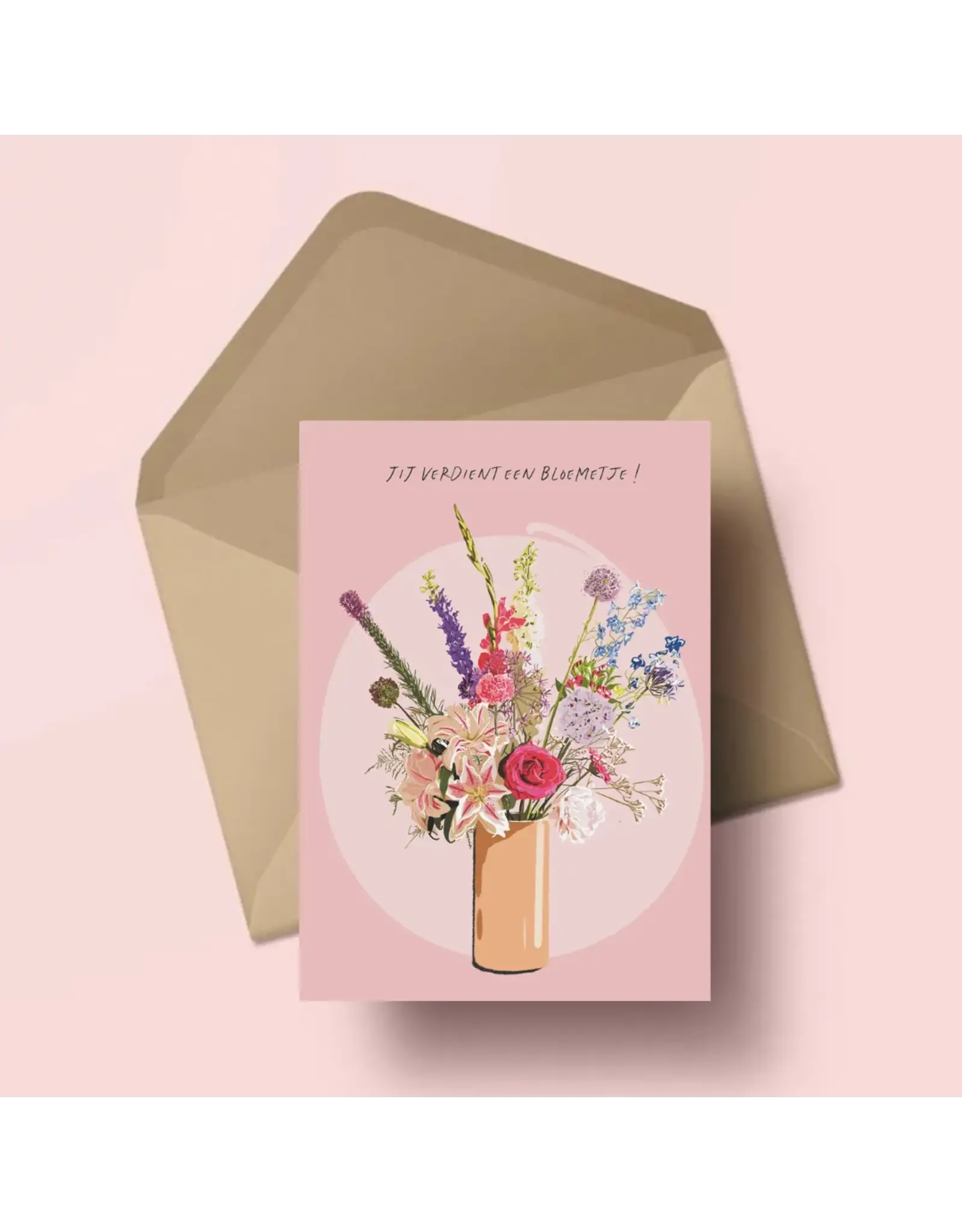 Wenskaart Jij verdient een bloemetje