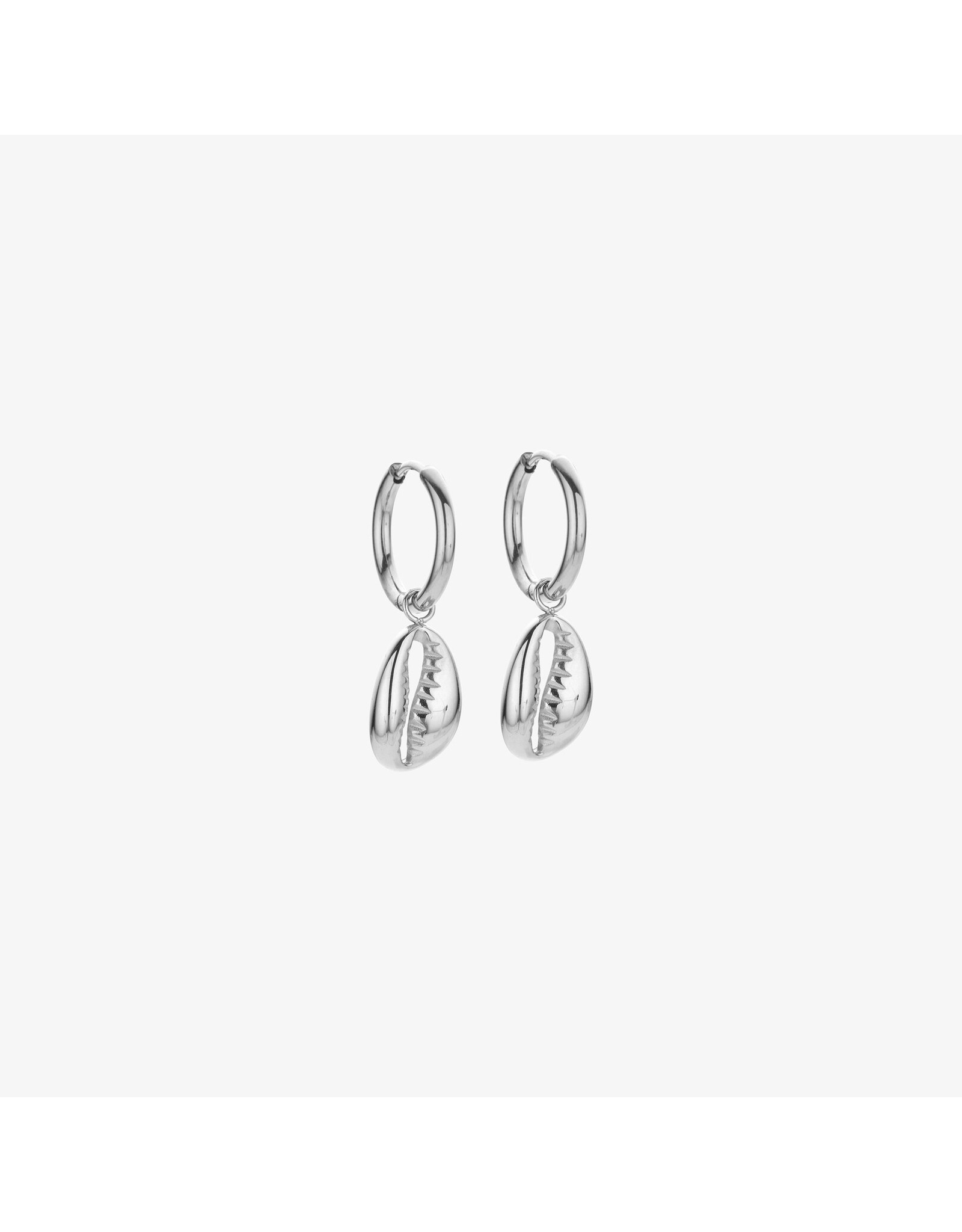 Oorringen schelp zilver