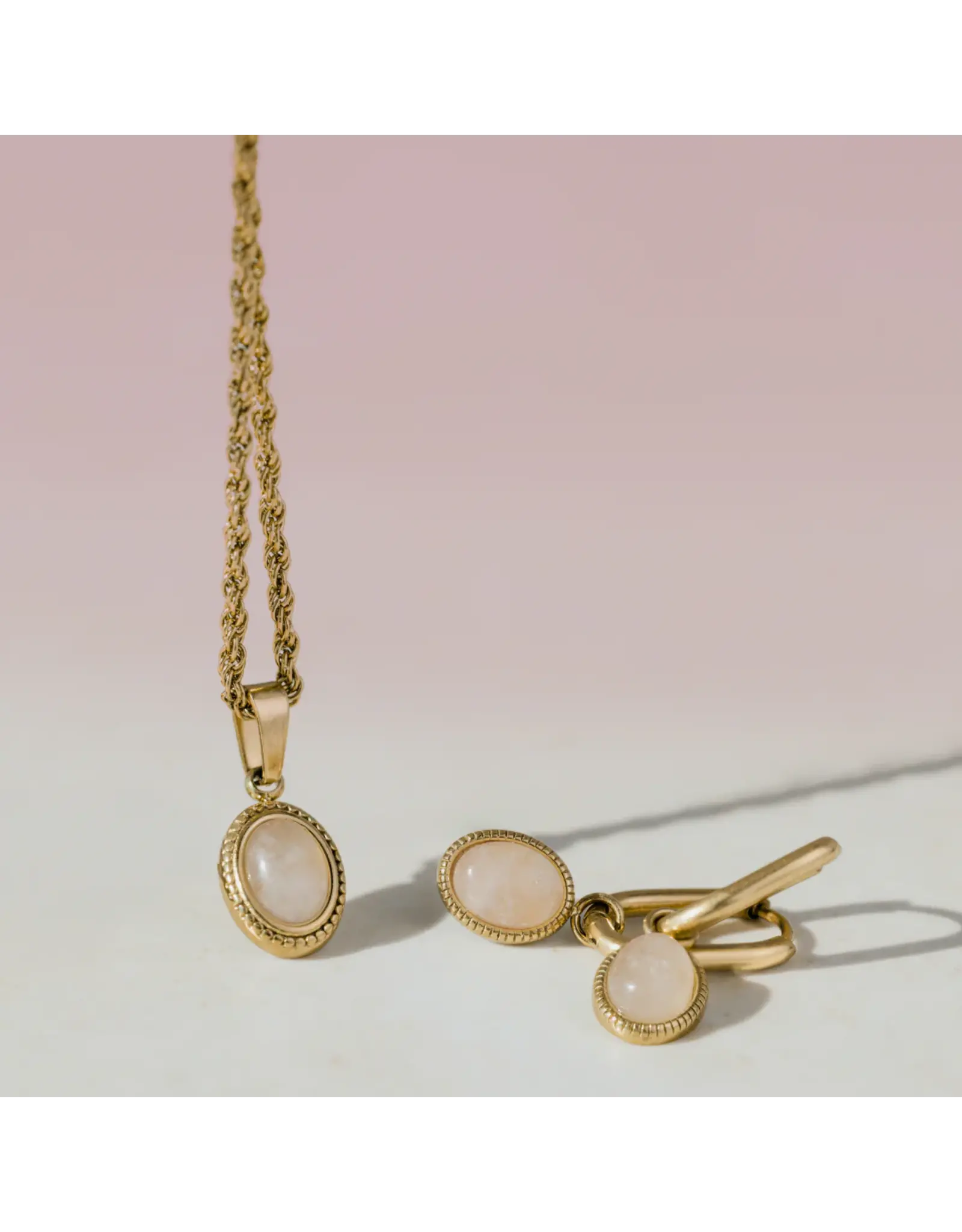 Ketting blush quartz