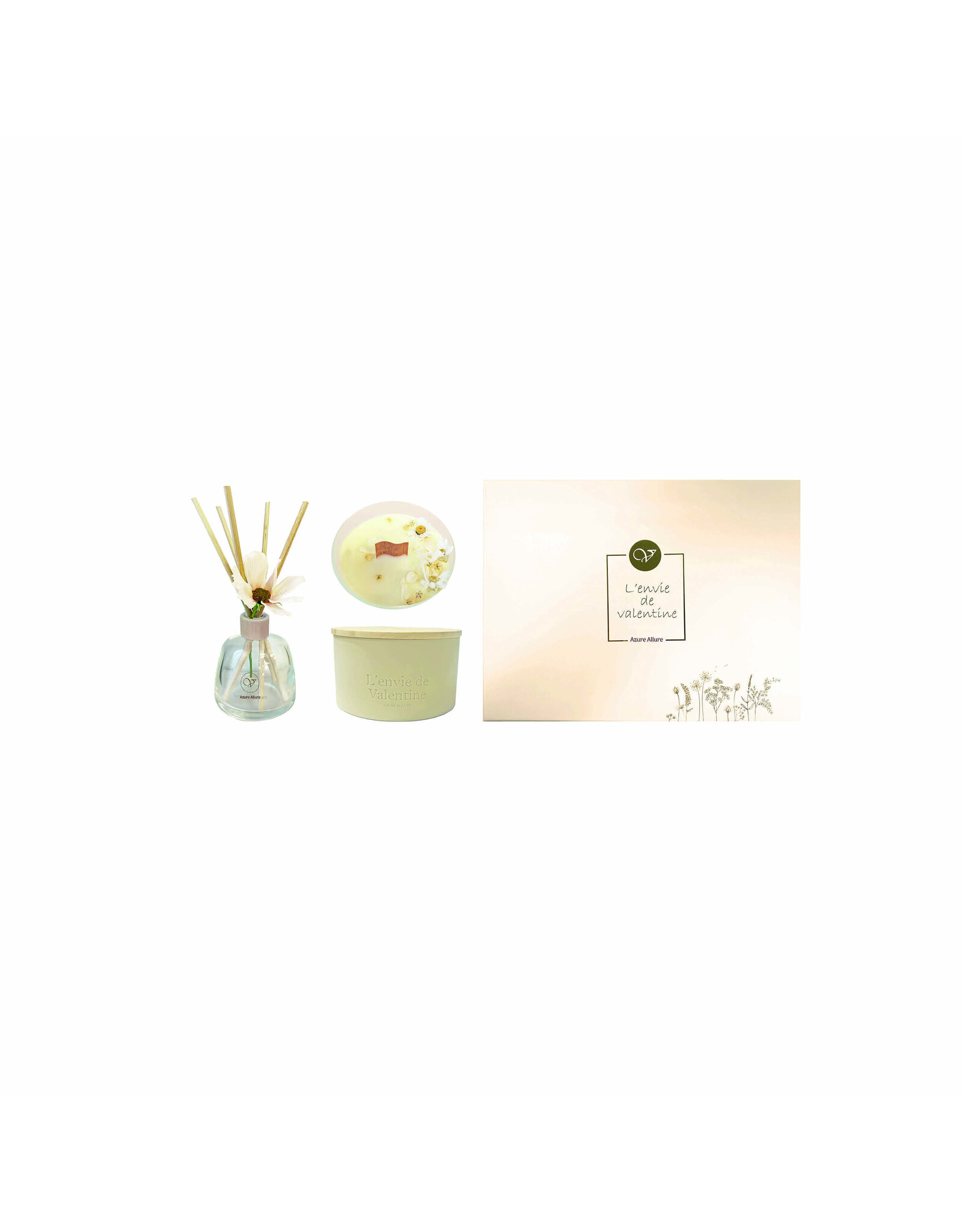 Cadeaubox Geurstokjes + geurkaars Azure