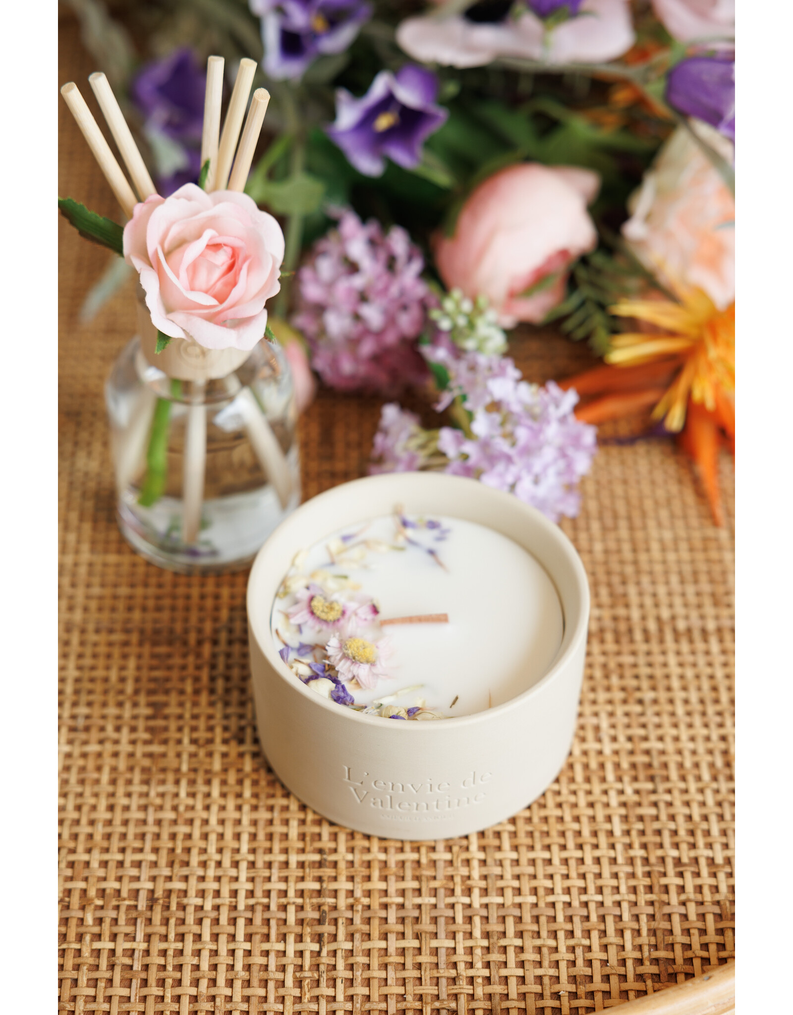 Cadeaubox Geurstokjes + geurkaars Amour