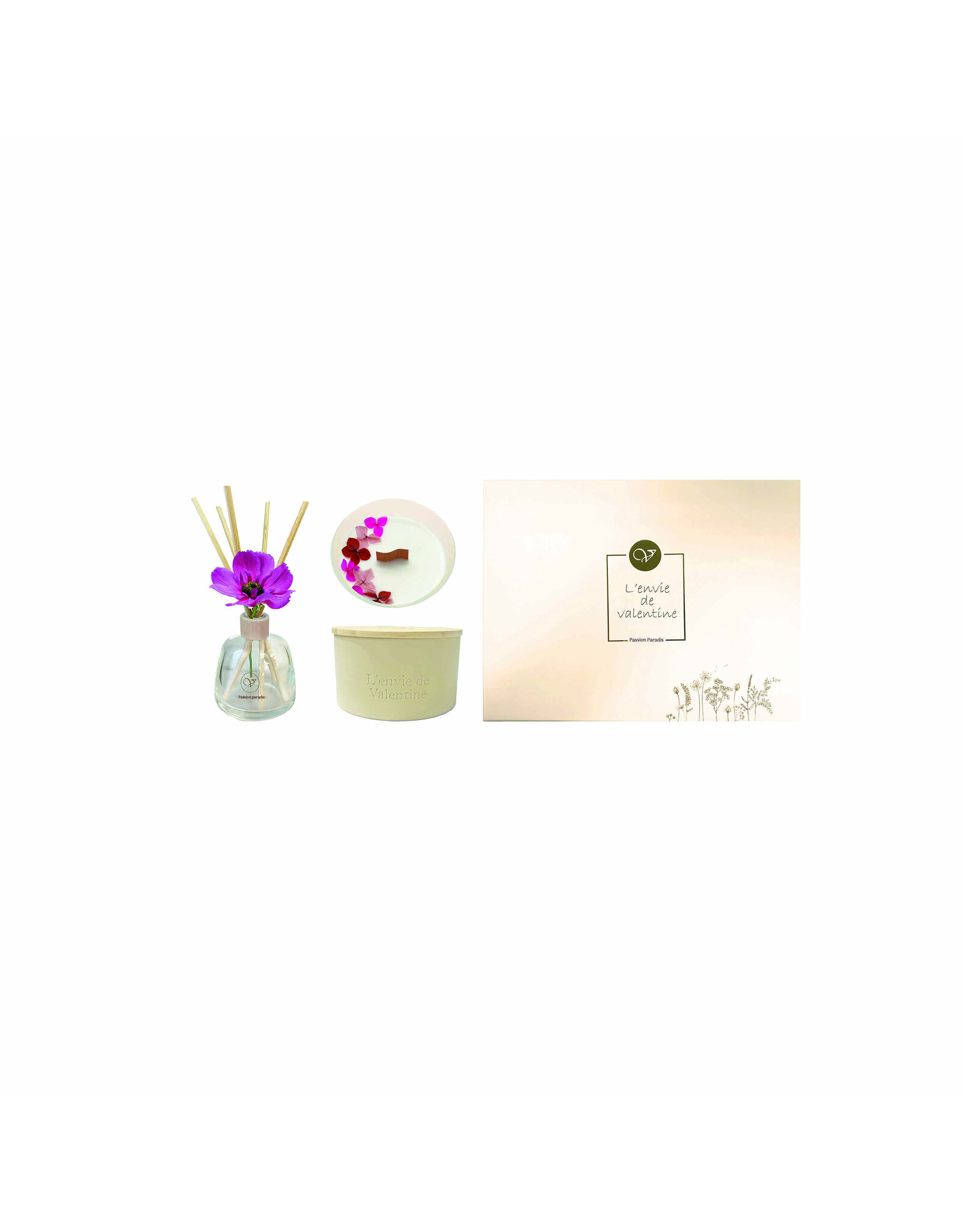 Cadeaubox Geurstokjes + geurkaars Passion