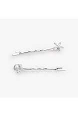 Set 2 haarspelden Ocean zilver