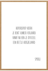 Wenskaart Verjaardag hoogbejaard