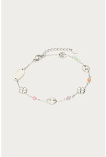 Armband klaver en slotje zilver