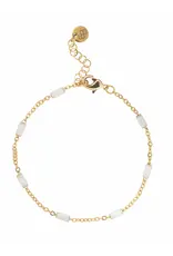 Armband emaille staafjes wit