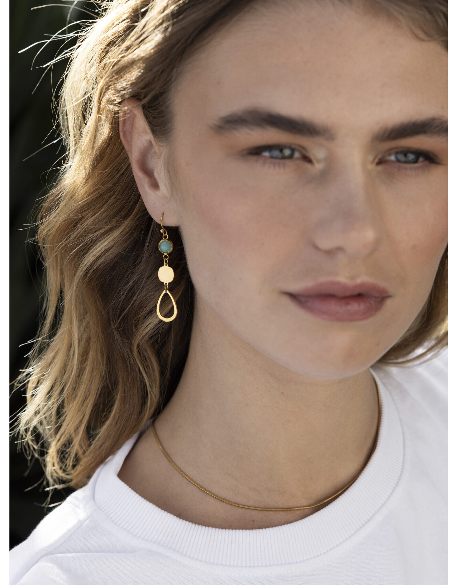 Oorringen pegel turquoise