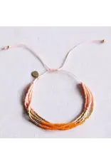 Armband miyuki zalm/oranje