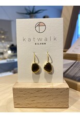 Oorhangers gemstone druppel rookkwarts