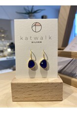 Oorhangers gemstone druppel blauw