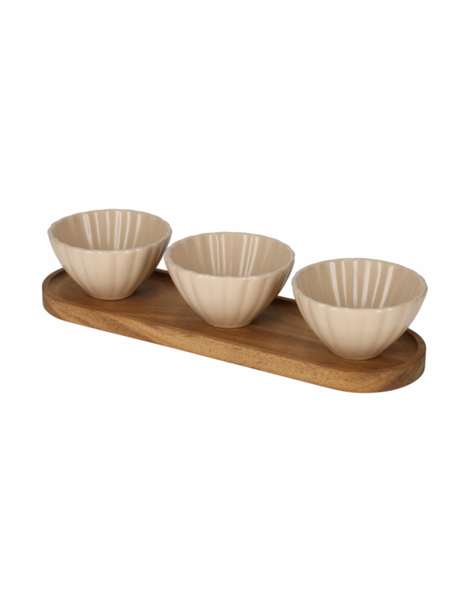 Dienblad met schaaltjes schelp