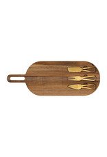 Serveerplank met gouden bestek