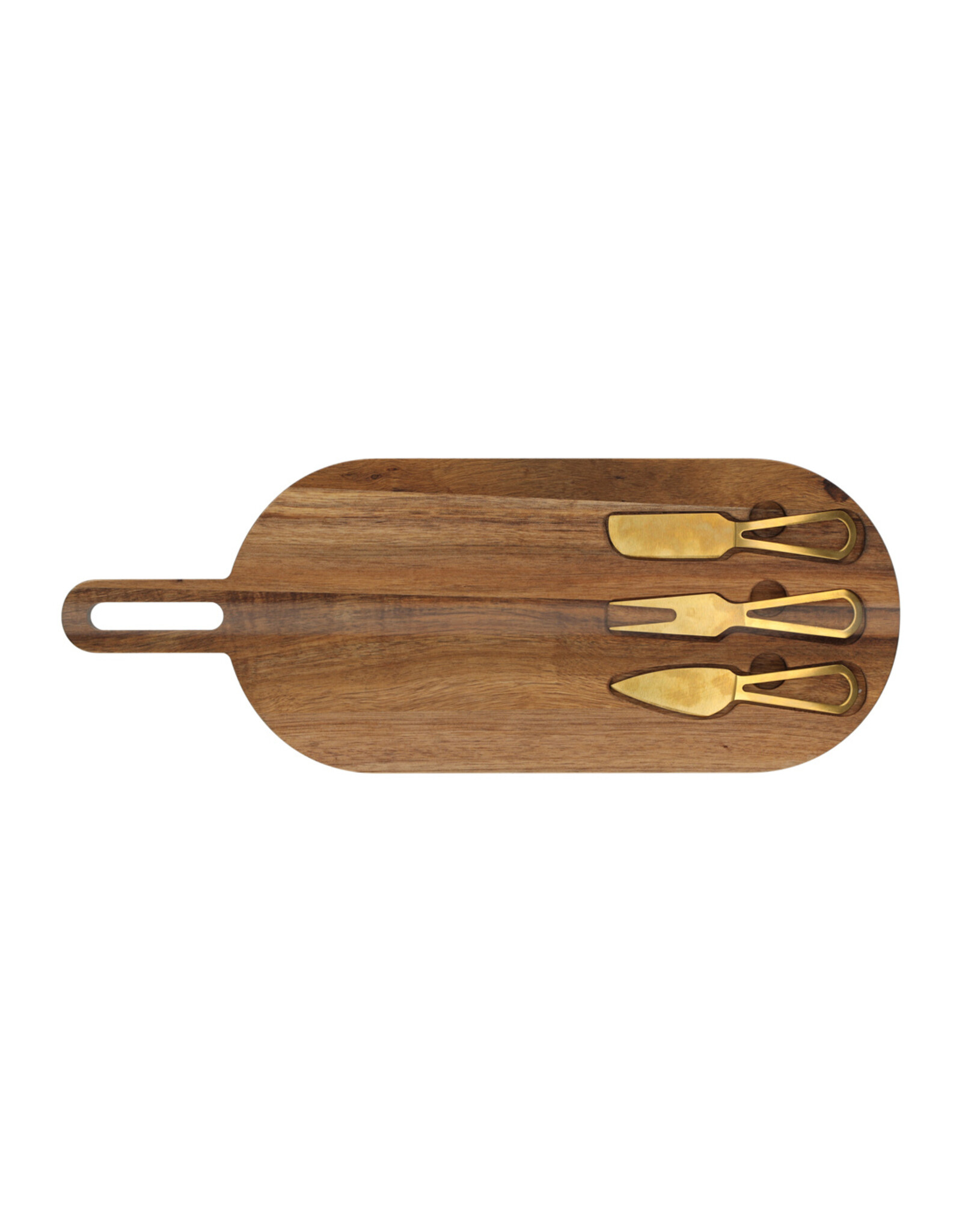 Serveerplank met gouden bestek