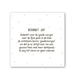 Tegeltje Gedichtje voor de juf