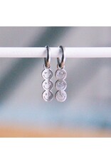 Oorringen 3 smileys zilver