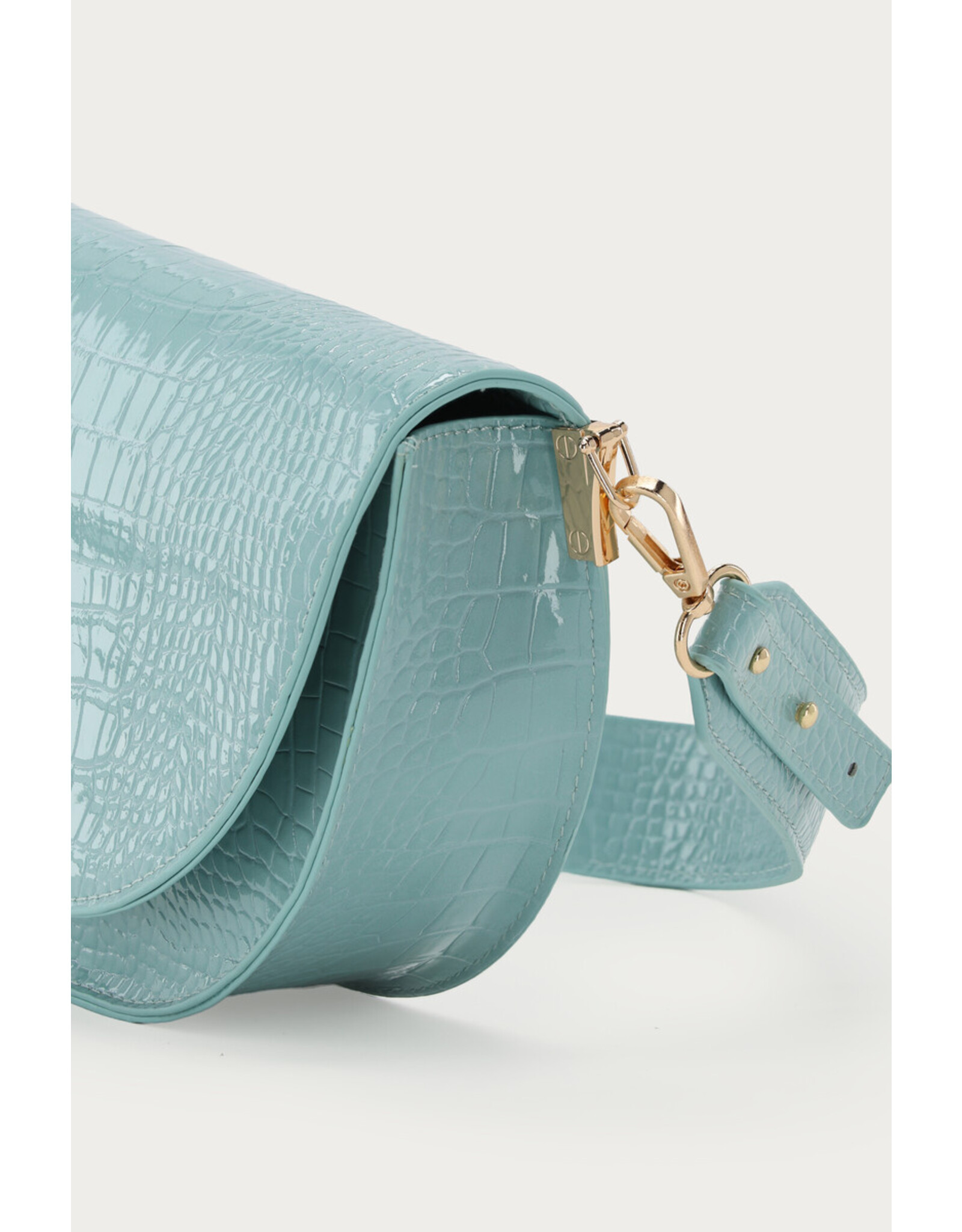 Handtas croco lichtblauw