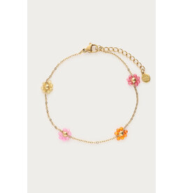 Armband bloemen multi