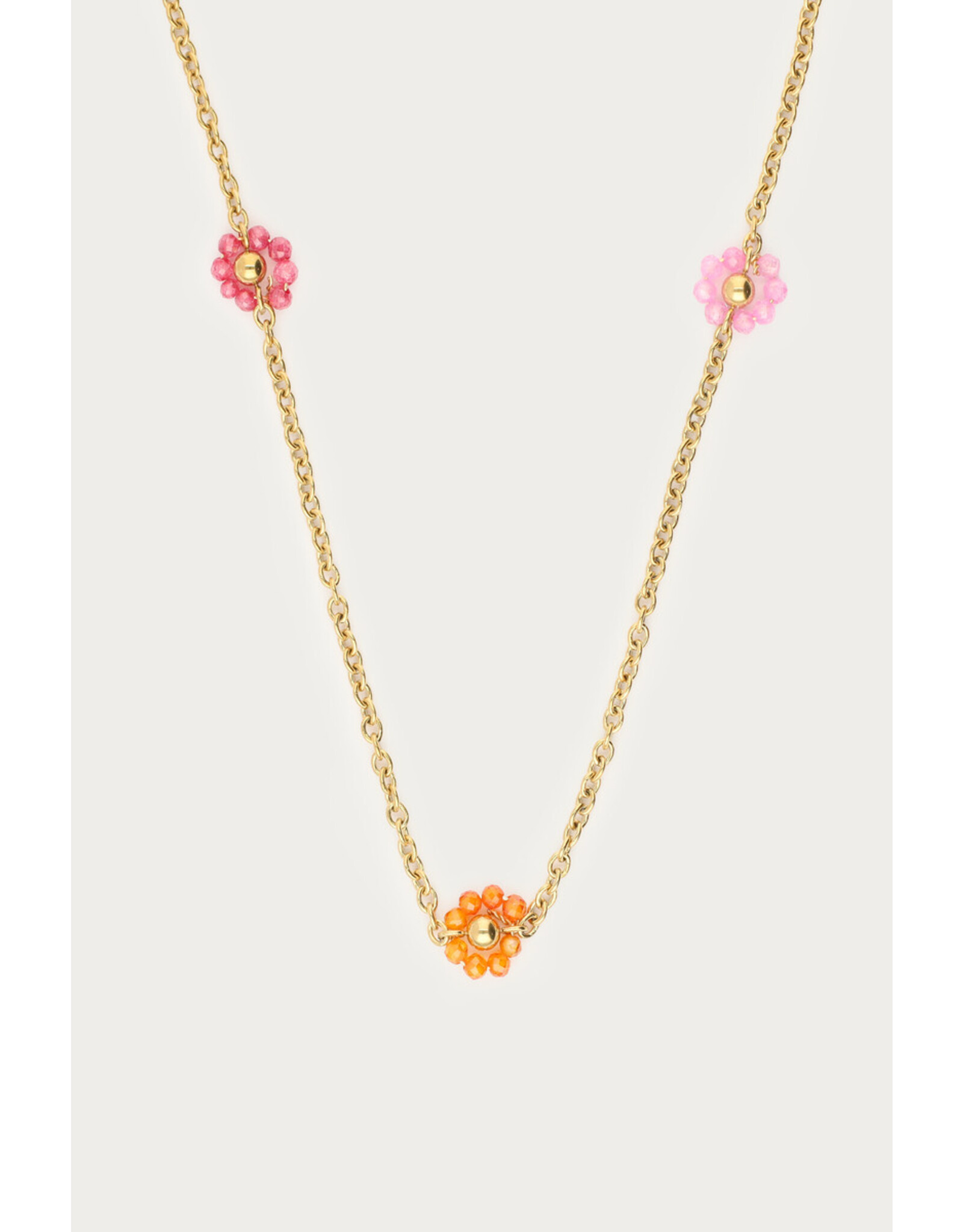 Lange ketting bloemen multi