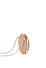 Handtas jute schelpjes rond