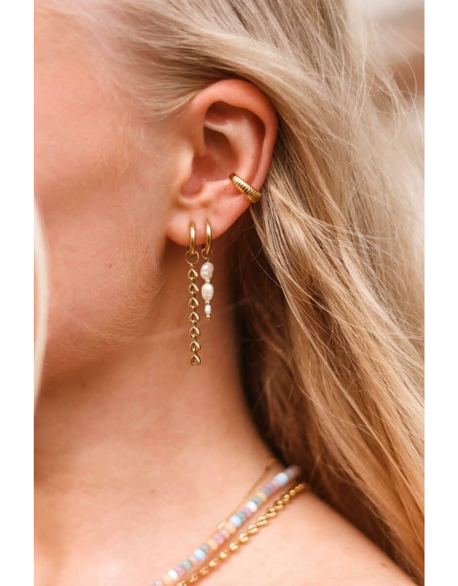 Oorring Parels triple 1 stuk