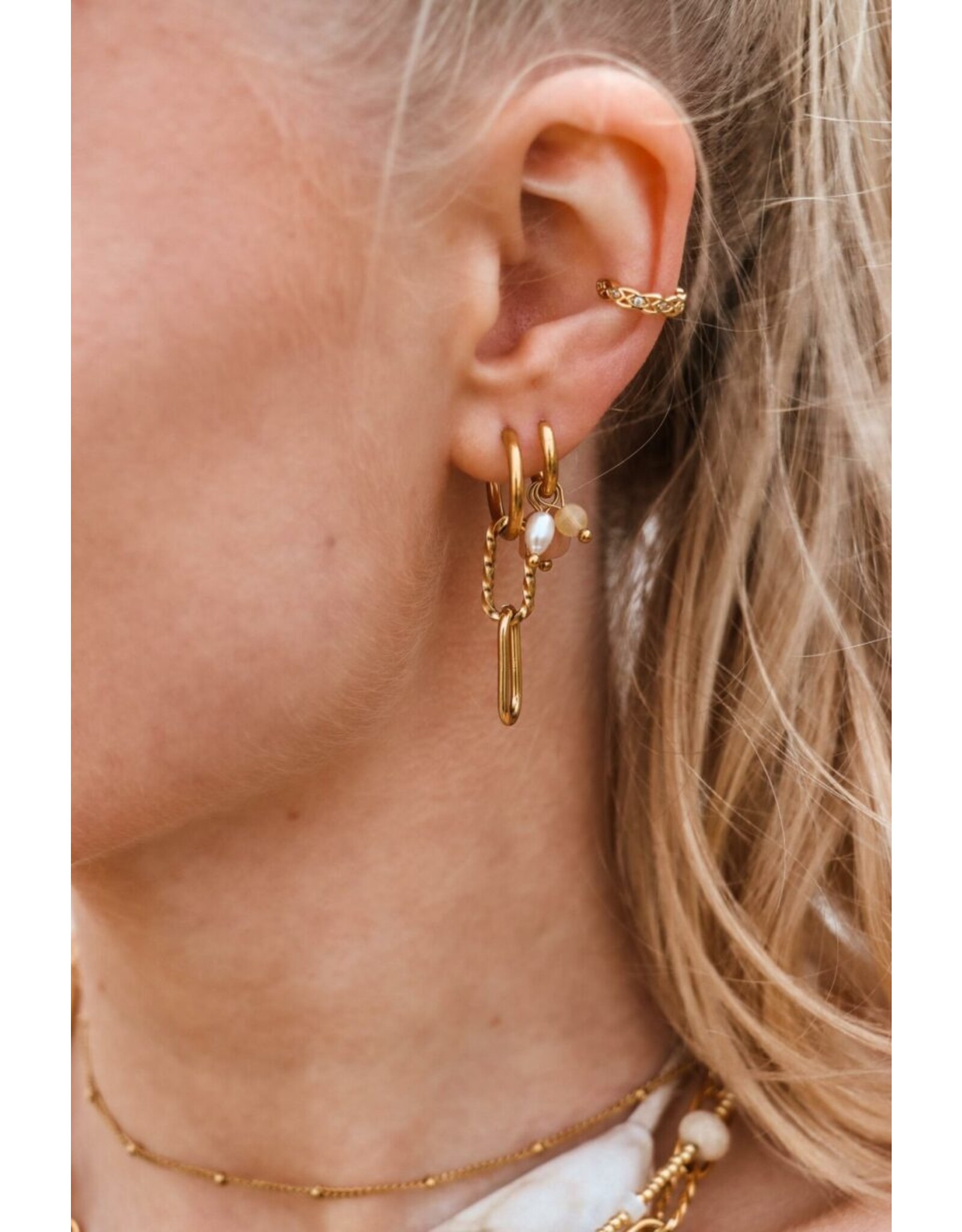 Oorring enkel Gemstones big