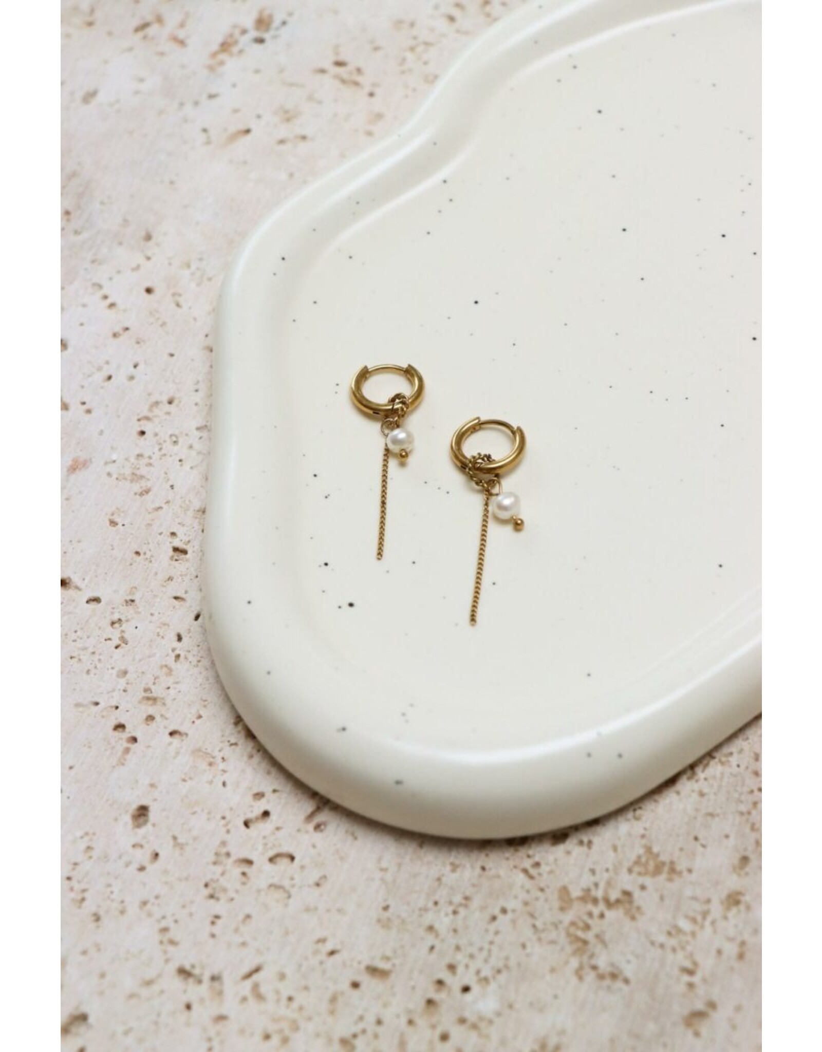 Oorring Pearl chain 1 stuk