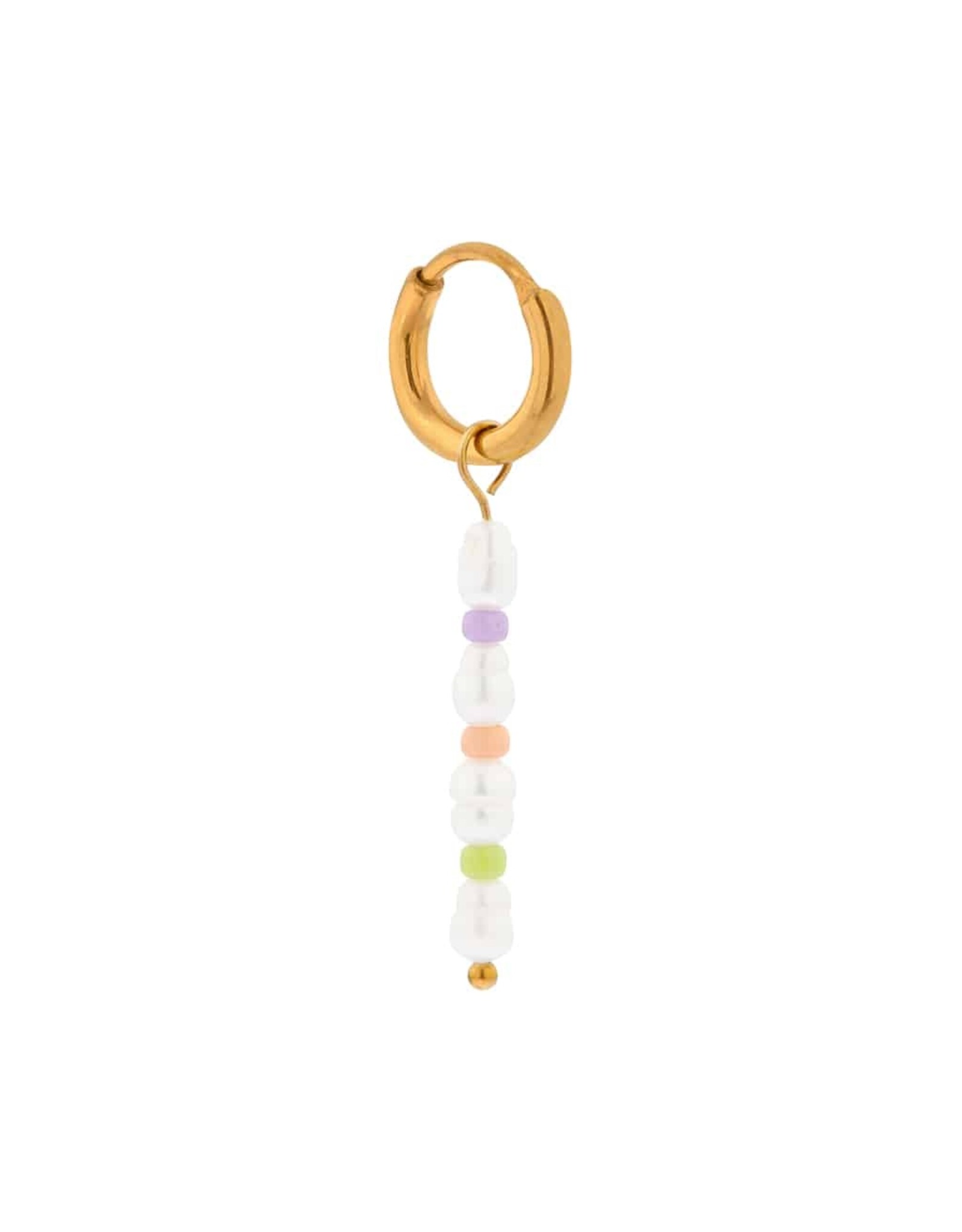 Oorring Parels pastel 1 stuk